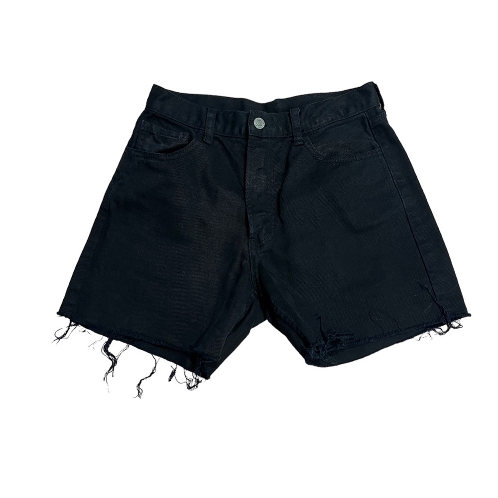 J. Galt Black Denim Button Up Shorts (S)